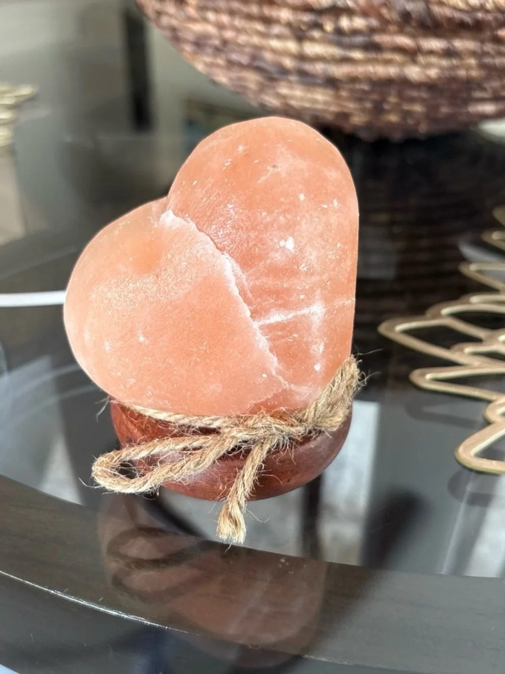 Himalayan Salt Heart Accent - Pink Home Accent